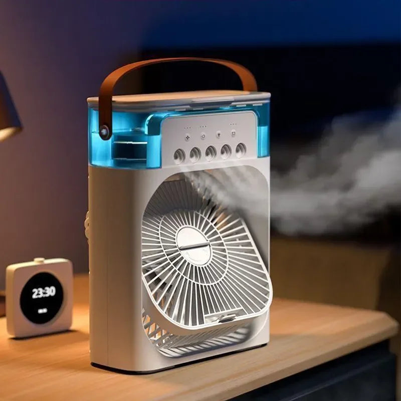 USB Portable 3-Speed 3-in-1 Desktop Cooling Fan 600ML Space Humidifier for Office Home Outdoor Use