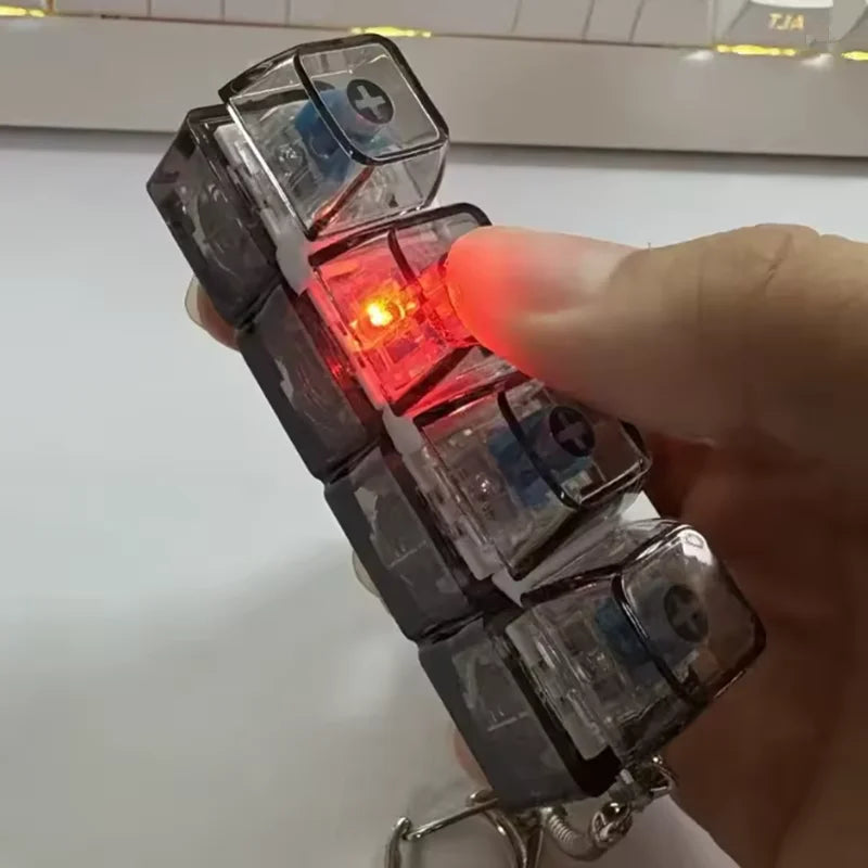 New Stress Anxiety Relief Keyboard Keychain Four Finger Button for Office Home Adults Kid Decompression Clicker Hot Gadget Gifts