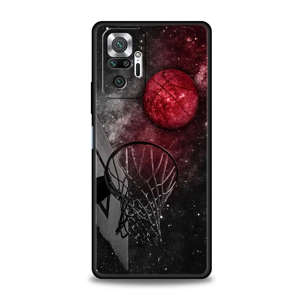 Basketball Basket Sports Phone Case For Xiaomi Redmi Note 14 13 5G 10 11 12 Pro Plus 4G 14C 13C 12C 10C Black Cover