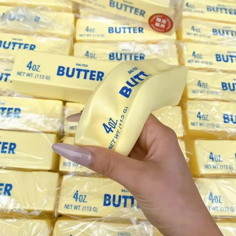 Butter Stick Squishy Fidget Toys Elastic Cheese Stick Funny Squeeze Prank Toy Stress Anxiety Relief Game
