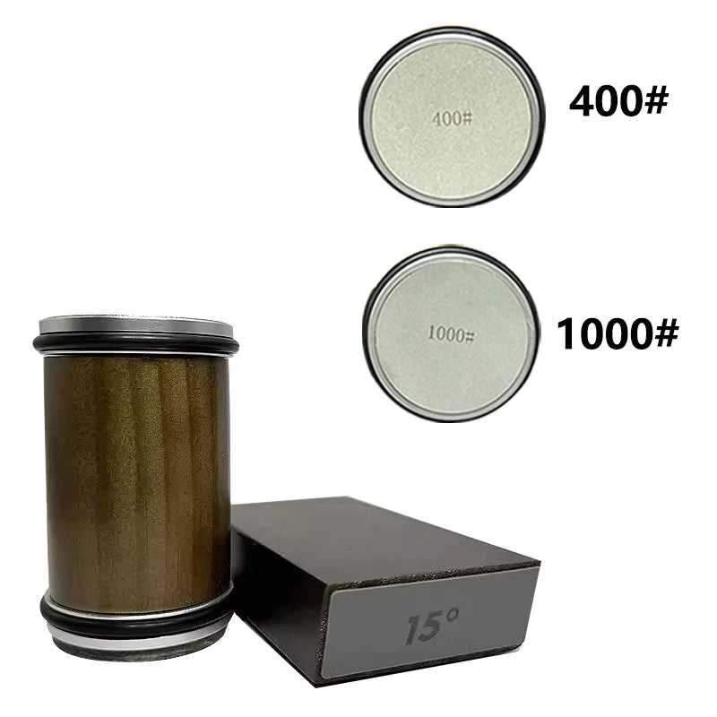 Rolling Knife Sharpener For Straight Edge Knife Sharpener Kit With 15/20° Degree Magnetic Angle For Kitchen Knives Whetstone Set