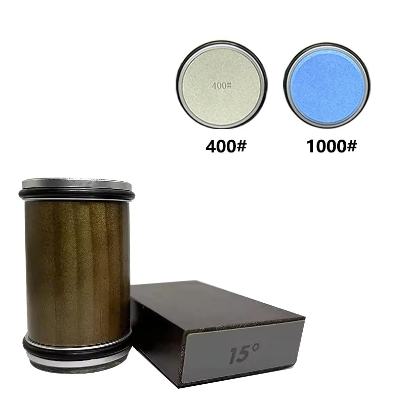 Rolling Knife Sharpener For Straight Edge Knife Sharpener Kit With 15/20° Degree Magnetic Angle For Kitchen Knives Whetstone Set