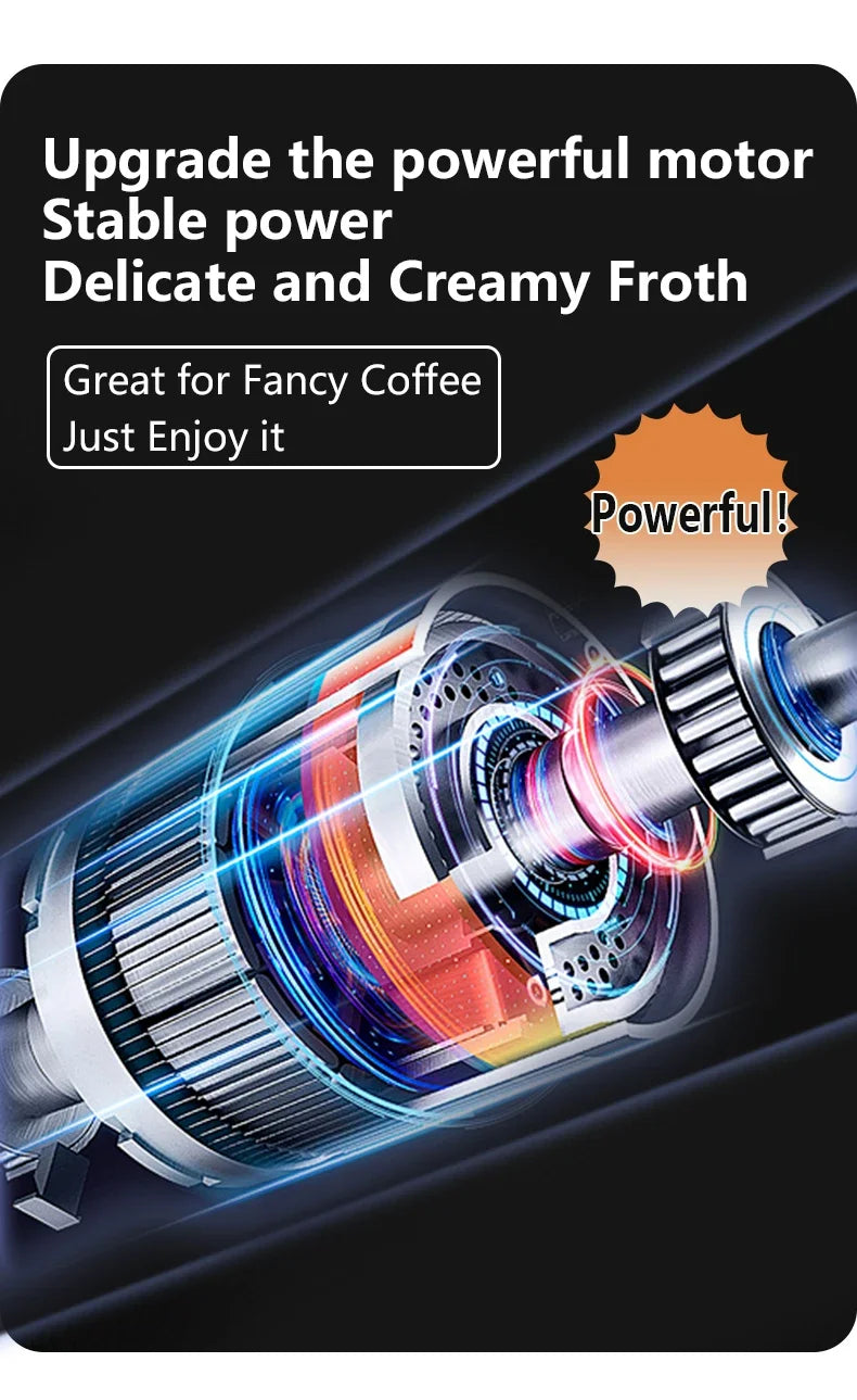 Wireless Electric Milk Frothers USB Recharge 3 Speeds Handheld Milk Foamer Mini Blender for Coffee Cappuccino Foam Maker Whisk