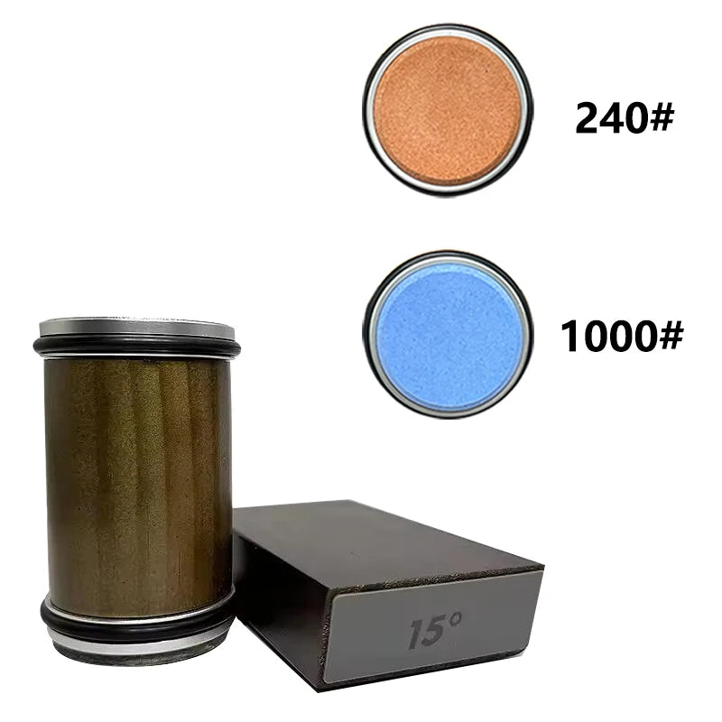 Rolling Knife Sharpener For Straight Edge Knife Sharpener Kit With 15/20° Degree Magnetic Angle For Kitchen Knives Whetstone Set