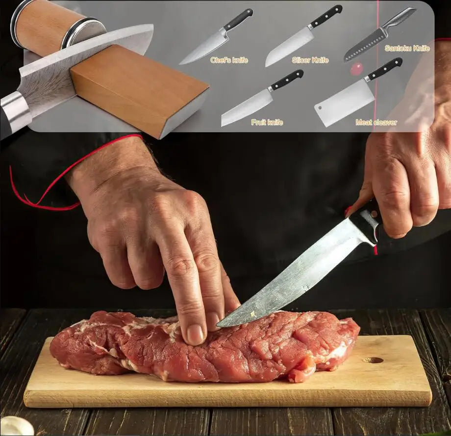 Rolling Knife Sharpener For Straight Edge Knife Sharpener Kit With 15/20° Degree Magnetic Angle For Kitchen Knives Whetstone Set