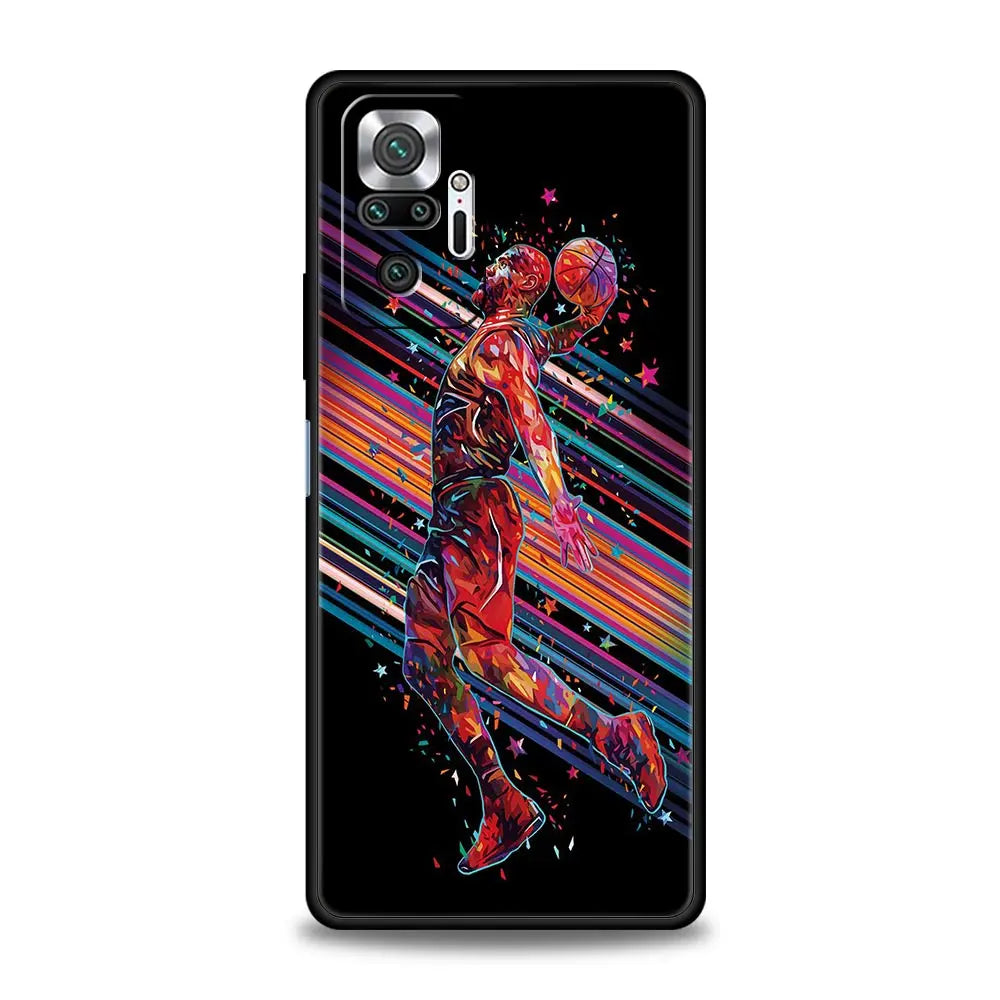 Basketball Basket Sports Phone Case For Xiaomi Redmi Note 14 13 5G 10 11 12 Pro Plus 4G 14C 13C 12C 10C Black Cover